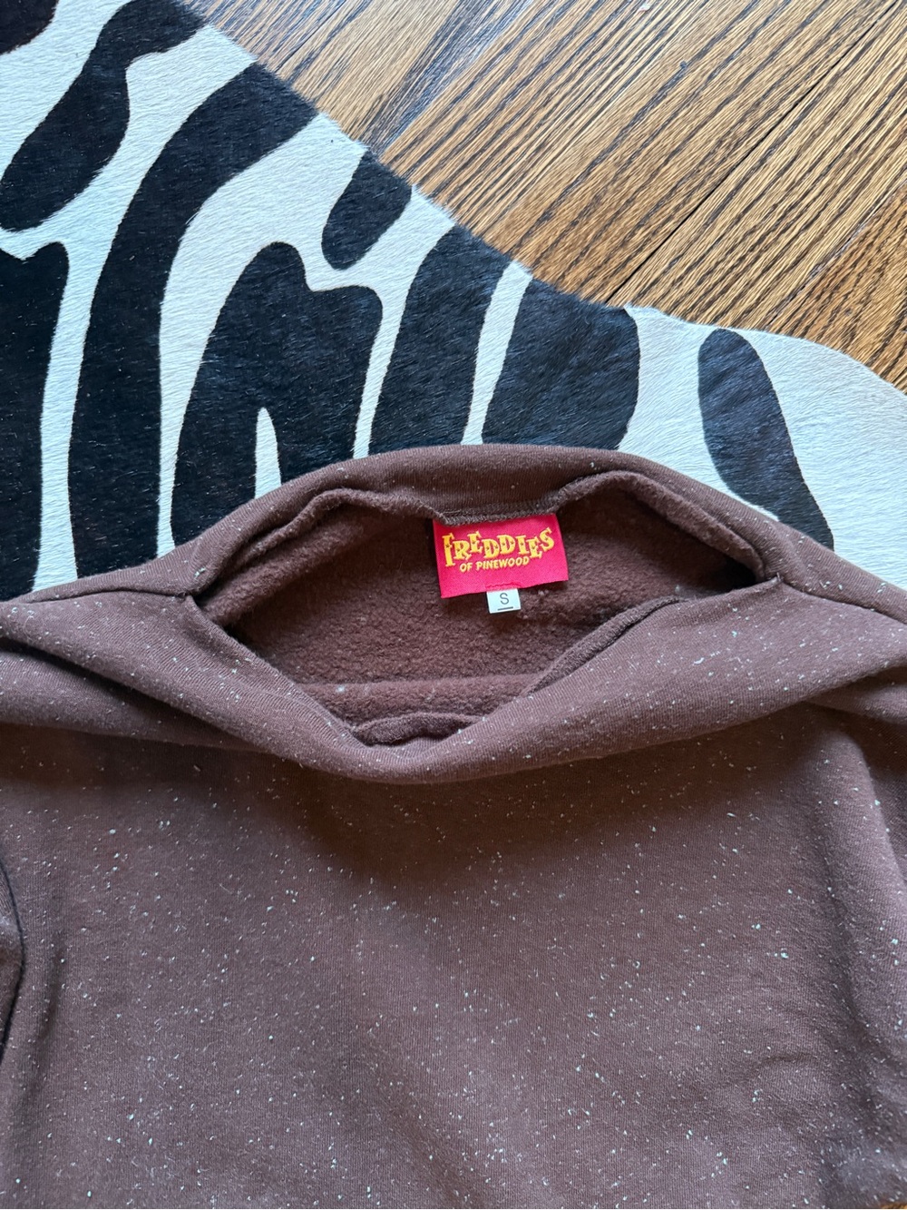 Boat Neck Top - Brown with Light Blue Specs - Picture 2 of 8